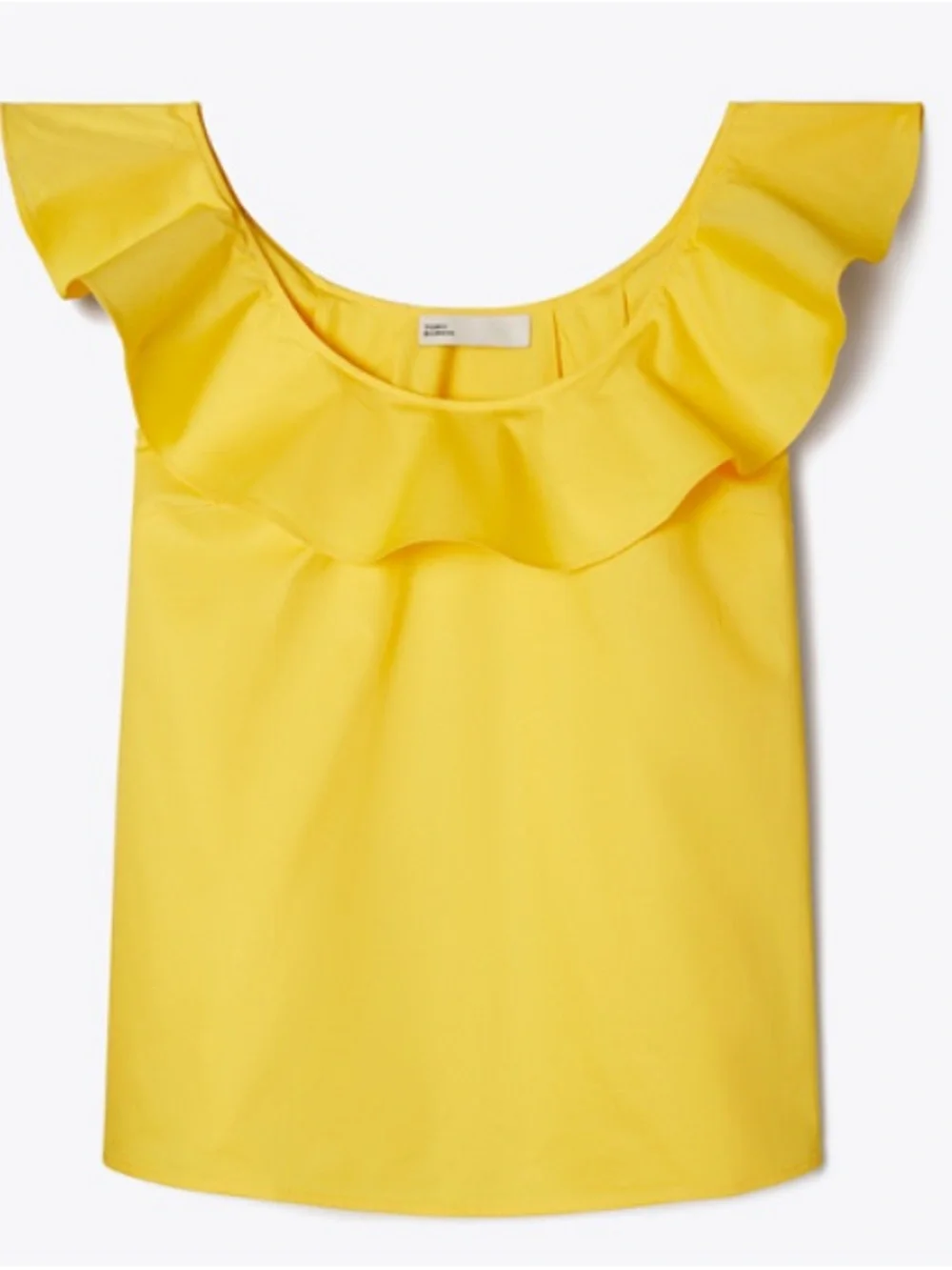 Tory Burch Yellow Ruffle Scoop-Neck Camisole
